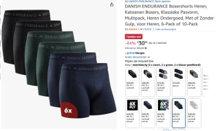 6-Pack DANISH ENDURANCE Boxershorts voor €30,95 bij Amazon