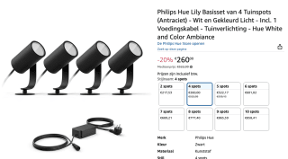 Philips Hue Lily Tuinspot Starterspakket White and Color voor €260 bij Amazon