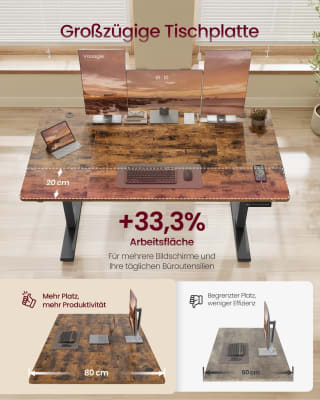 VASAGLE sta-bureau 160 x 80 cm voor € 86,99 bij Songmics