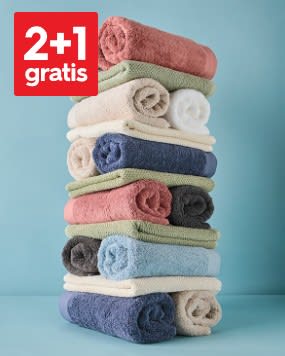 2+1 gratis op hotel en tweedekans handdoeken bij HEMA