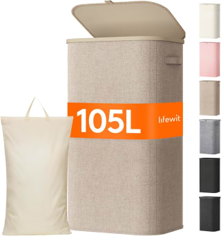 Lifewit Cesto Ropa Sucia Plegable con Bolsa Extraíble y Asa 105 litros por 15.43€