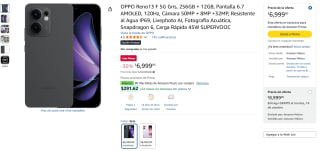 OPPO Reno13 F 5G 256GB en $6,999 | Oferta Amazon