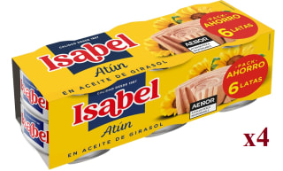 4 Unidades de Atun en aceite de girasol ISABEL, pack 6x65 g por 14.14€