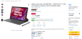 Tablet Lenovo Idea Tab 11" 2.5K 8GB 128GB por $4,599 | Oferta Amazon