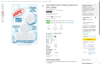 Harpic Pastillas Acuaticas con Cloro, 5 piezas por $50 | Oferta Amazon