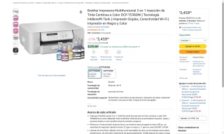 Impresora Brother DCP-T536DW por $3,459 | Oferta Amazon