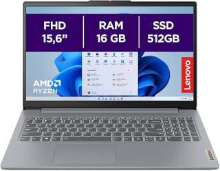 Portátil Lenovo IdeaPad Slim 3 Gen 8 AMD Ryzen 5 5625U, 16 GB, 512 GB SSD por 379€