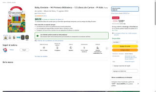 Baby Einstein - Mi Primera Biblioteca 12 Libros Cartón por $209 | Amazon