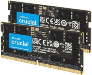 Crucial 32GB (2x16GB) DDR5 SODIMM 5600MHz voor €366,99 bij Amazon