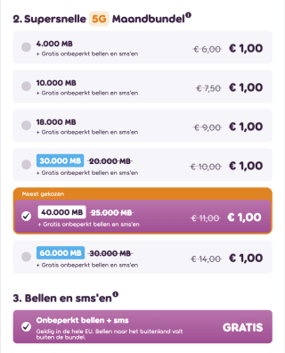 1 euro per maand voor de eerste 12 maanden met de code
