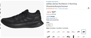 Adidas Hardloopschoenen voor dames Run Falcon 5 voor €37,20 bij Amazon