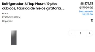 Refrigerador Top Mount 19 pies cúbicos por $7,716 | Banamex MSI