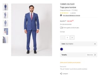 Traje Tommy Hilfiger Azul Marino por $3,150 | Liverpool