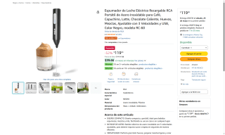 Espumador Leche RC-60 por $119 | Oferta Amazon