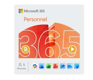 Microsoft 365 Personnel 1 utilisateur Abonnement 12 mois à 99,99€