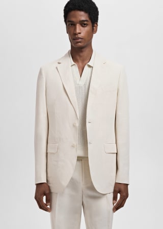 Americana traje slim fit lino lyocell por 19,99€ en Mango Outlet