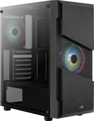 Aerocool Menace Saturn RGB Midi Tower Zwart Behuizing voor €23,95 bij megekko