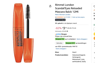 Rimmel London Scandal'Eyes Reloaded mascara - 001 Black voor €3,10 bij Amazon