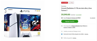 PS5 1TB Astro Bot y Gran Turismo 7 por $7,731 | Walmart (BBVA) + $859 con Cashi