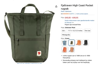 Fjällräven - High Coast Totepack 23 - Dagrugzak voor €49,95 bij Amazon