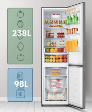 Frigorífico combi Hisense RB440N4GWD, No Frost, 200.4 cm, 336 l por 296.65€