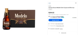 Cerveza Oscura Modelo Turín 12 pzas de 355ml por $295 en Sam's Club