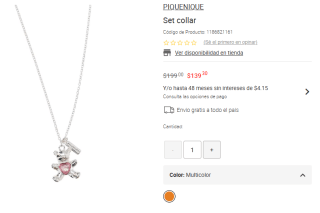 Set Collar Peke Dorado por $139 | Oferta Liverpool