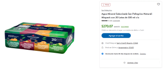 Agua Mineral Saborizada San Pellegrino Naturali Mixpack 20 Latas en $270 | Sam's Club