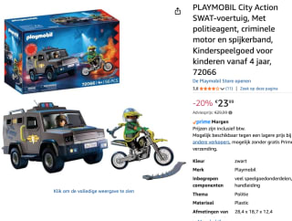PLAYMOBIL City Action SWAT-voertuig voor €23,99 bij Amazon