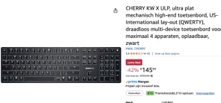 CHERRY KW X ULP, ultra plat mechanisch high-end toetsenbord, voor €145,99 bij Amazon