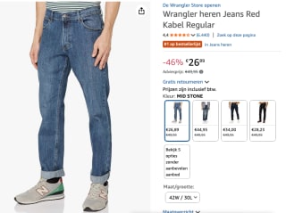 Wrangel heren jeans voor €26,89 bij Amazon