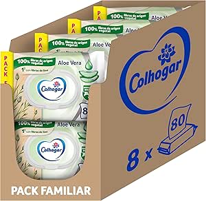 640 toallita Colhogar Aloe 8x80 Papel Higiénico Húmedo Desechable Aloe Vera por 9,55€
