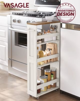 VASAGLE Carrito de Almacenaje Delgado de 4 Niveles por 27.60€