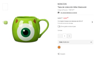 Taza Mike Wazowski por $250 | Liverpool