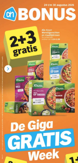De giga gratis week bij Albert Heijn (24 t/m 30 aug 2026)