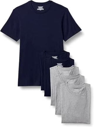 Amazon Essentials Men's Vests - Slim-Fit Cotton Crew Neck, Short Sleeve T Shirt, Pack