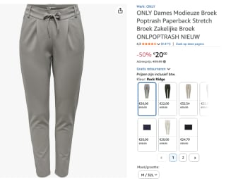 Only Damesbroek Poptrash Life Easy voor €20 bij Amazon