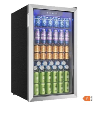 Frigorífico para bebidas con puerta de cristal para 126 latas por 128.82€