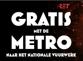 Gratis met de metro naar Het Nationale Vuurwerk in Rotterdam