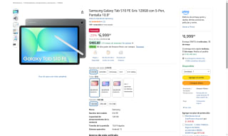 Samsung Galaxy Tab S10 FE 128GB por $6,999 | Oferta Amazon