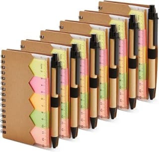 6-Pack Mini Kraft Notebooks with Pen and Sticky Notes – £5.43