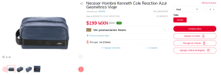 Neceser Kenneth Cole Reaction Azul por $199 | Oferta Sears