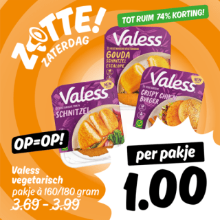 1 pakje Valess vegetarisch voor €1 bij poiesz-supermarkten