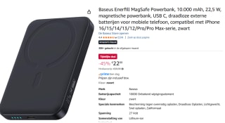 Baseus Enerfill MagSafe Powerbank, 10.000 mAh voor €22,09 bij Amazon