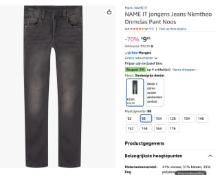 NAME IT Slimfit jongens Jeans voor €9,85 bij Amazon