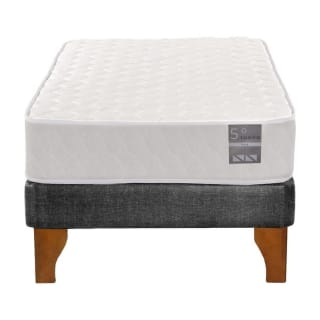 Cama Europea 1 Plaza Luna 90x190 cm Base Colchón Madera Gris por $109.990 en Lider
