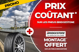 Prix coûtant et montage offert sur les pneus Bridgestone chez Roady