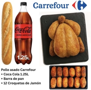 Carrefour Menú Pollo Asado y Croquetas