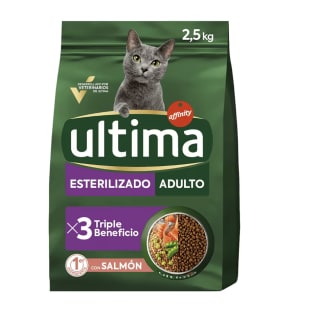 Ultima Pienso para gatos adultos esterilizados de salmón por 8,70€ (2da unidad 50%)