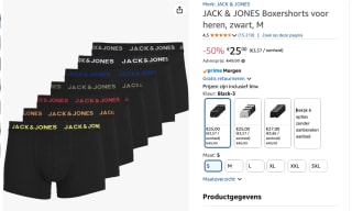JACK & JONES boxershort JACBASIC (set van 7) voor €25 bij Amazon